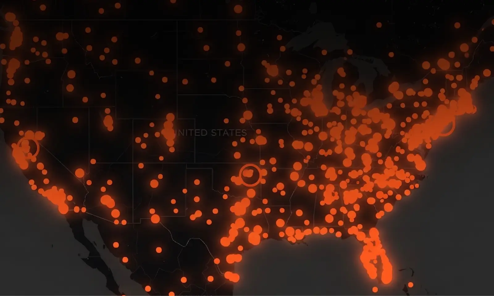 United States map representing the regions IntuBlade can support